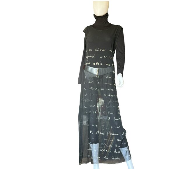 Flawless Silk Semi-Sheer Long Dress Hand-Painted - Picture 6 of 9
